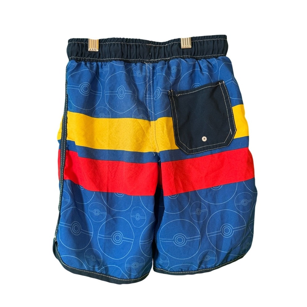 Pokémon Pikachu Kids Swim Trunks 6/7 2022 Edition Elastic Waist Bright Blue Y - Picture 2 of 6